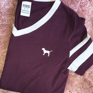 Victoria Secret Maroon tee shirt